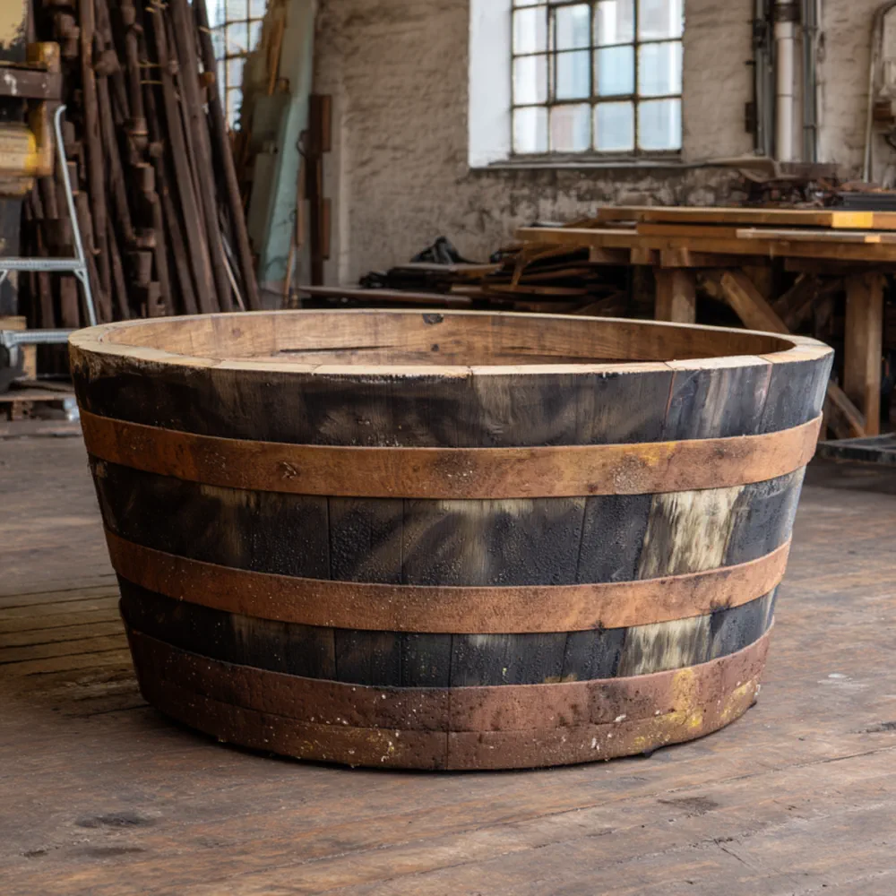 Rustic Oak Barrel Tree / Herb / Bedding Planter - Image 8
