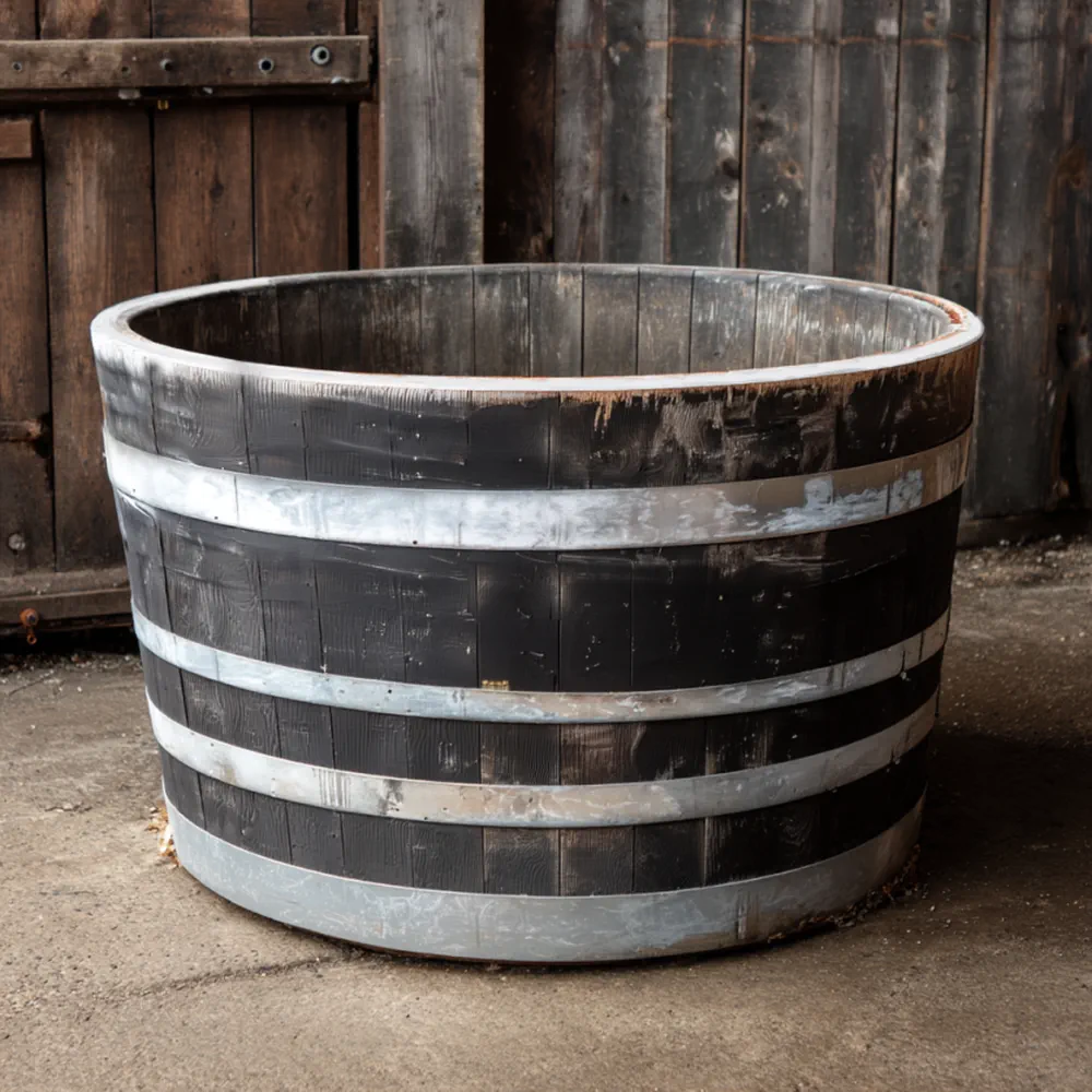 Rustic Oak Barrel Tree / Herb / Bedding Planter - Image 81