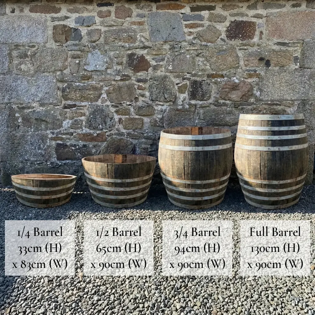Rustic Oak Barrel Tree / Herb / Bedding Planter - Image 82