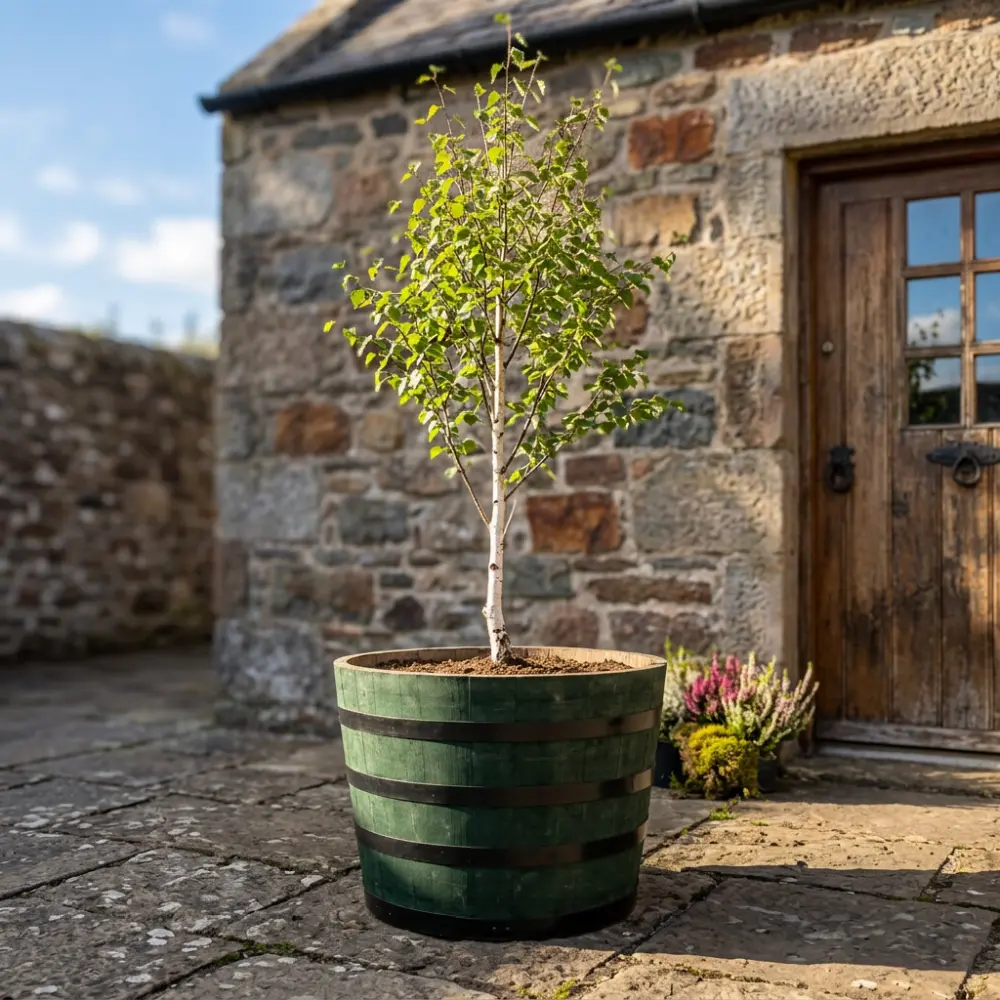 Rustic Oak Barrel Tree / Herb / Bedding Planter - Image 85