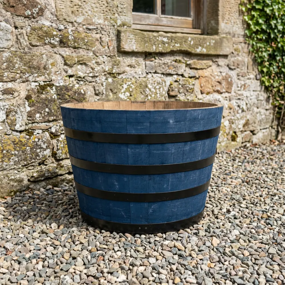 Rustic Oak Barrel Tree / Herb / Bedding Planter - Image 87