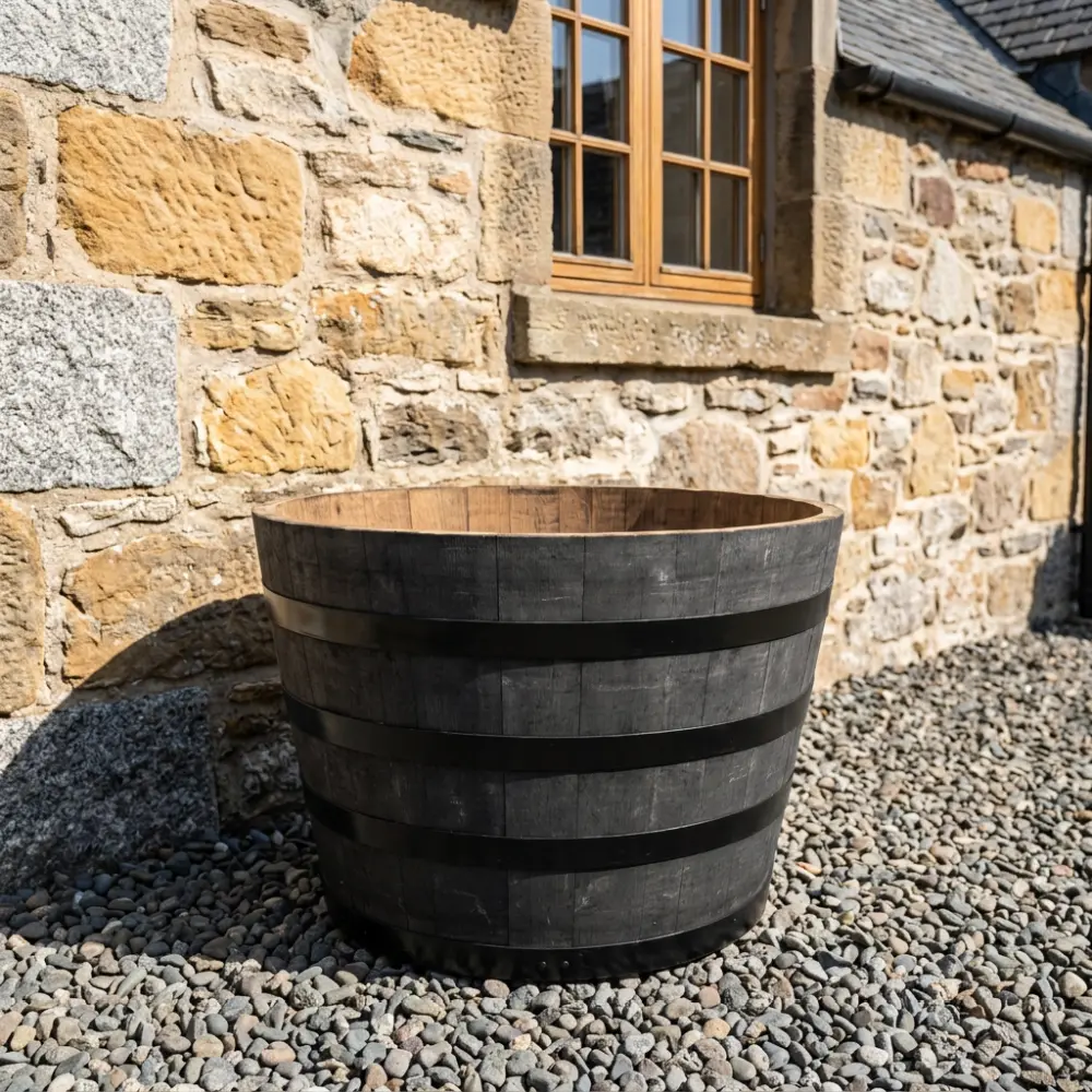 Rustic Oak Barrel Tree / Herb / Bedding Planter - Image 91