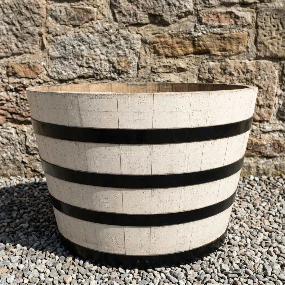 Rustic Oak Barrel Tree / Herb / Bedding Planter - Image 93