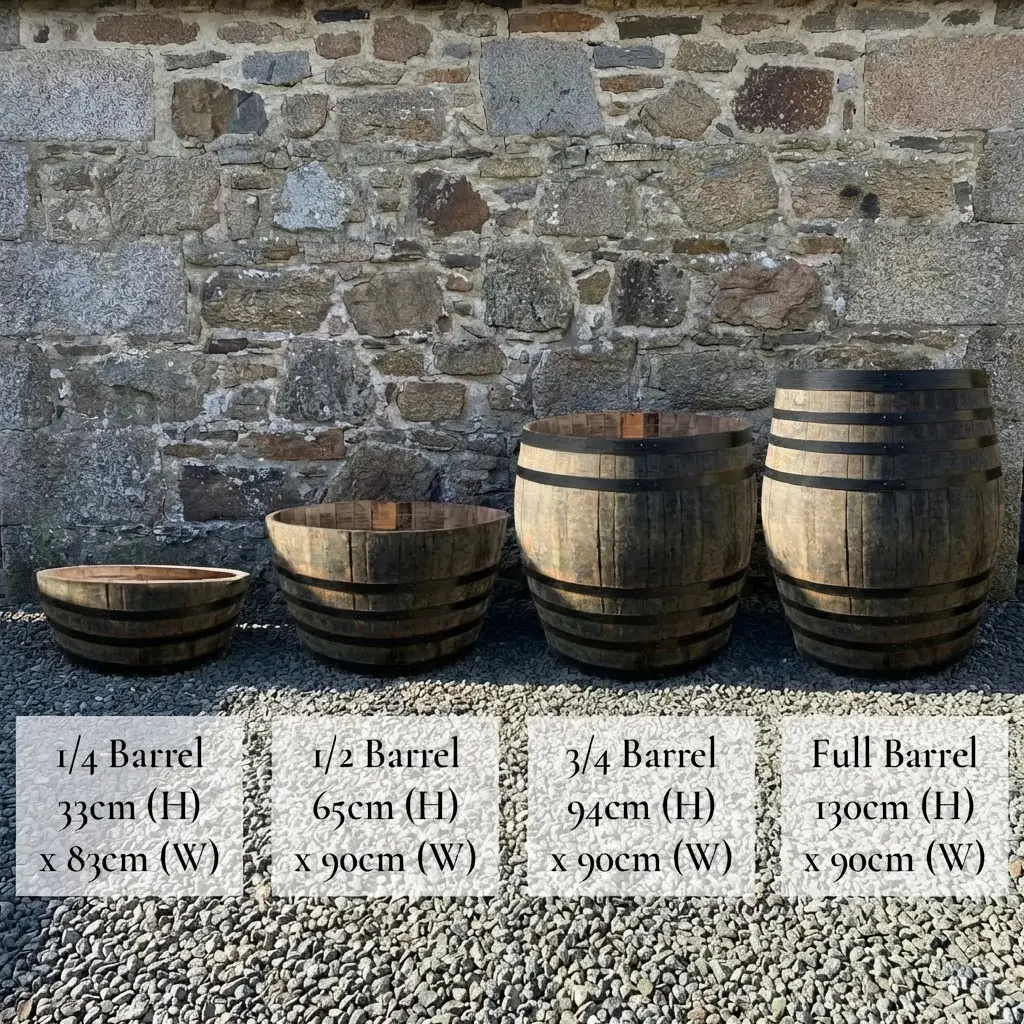 Rustic Oak Barrel Tree / Herb / Bedding Planter - Image 96