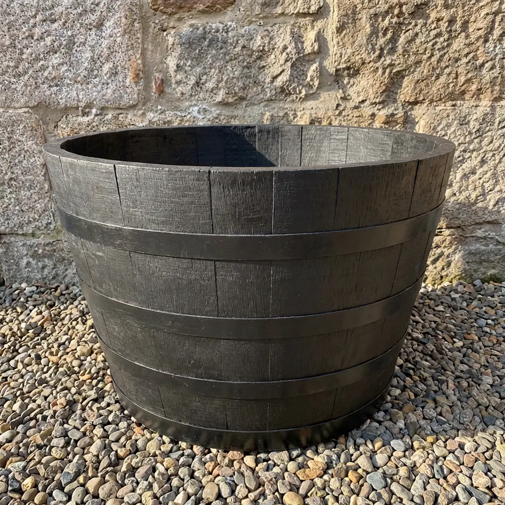 Rustic Oak Barrel Tree / Herb / Bedding Planter - Image 98