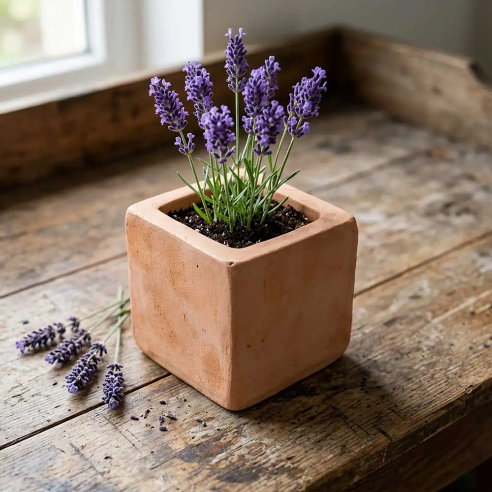 Rustic Terracotta Cube Planter - Image 10