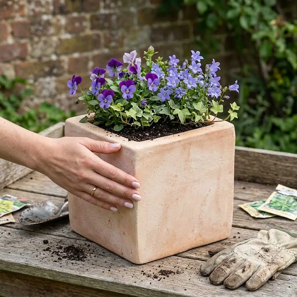 Rustic Terracotta Cube Planter - Image 23