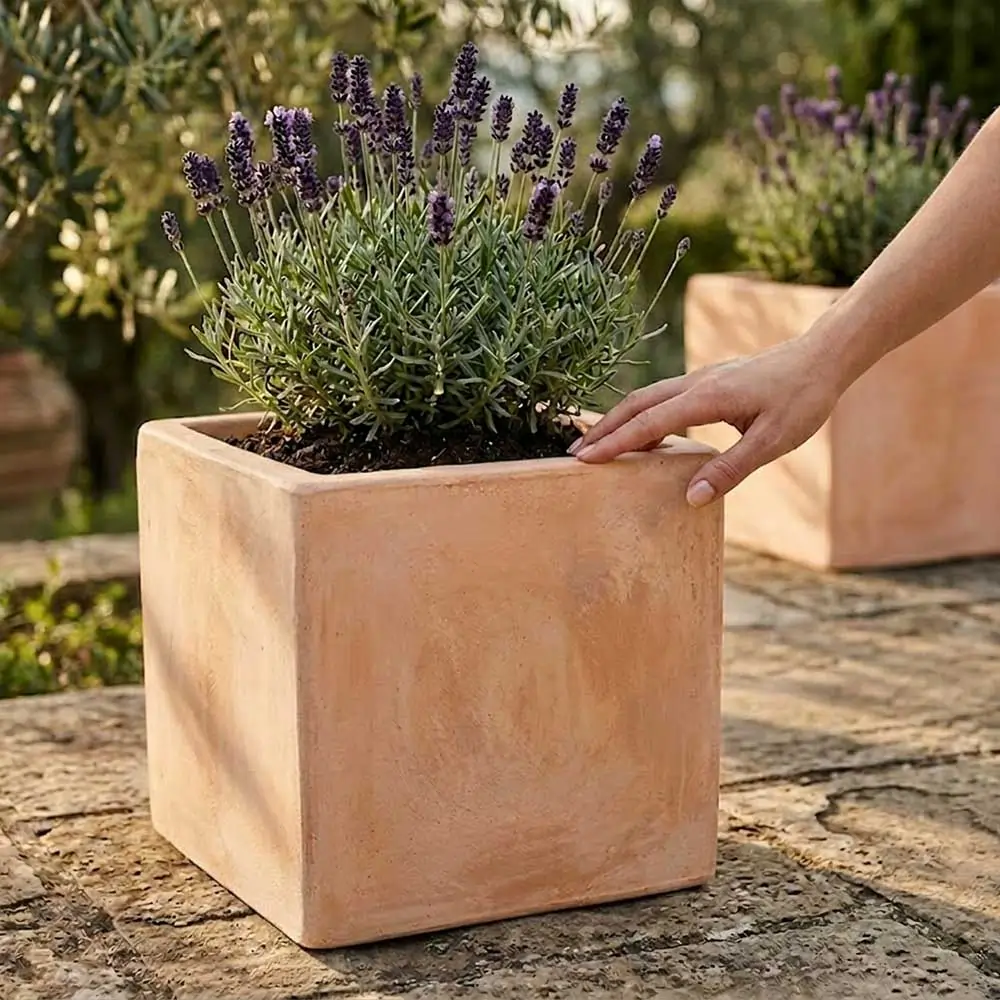 Rustic Terracotta Cube Planter - Image 24