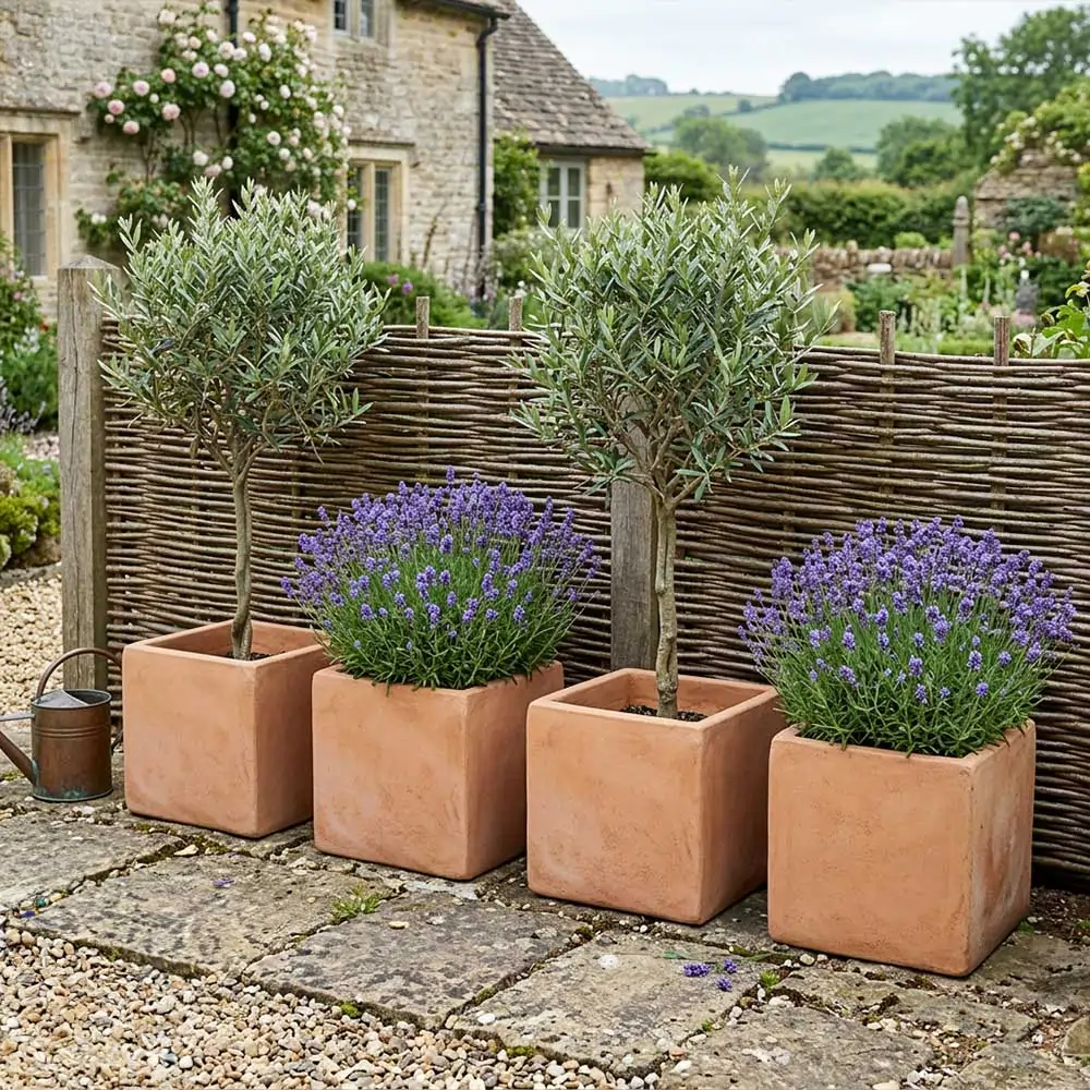 Rustic Terracotta Cube Planter - Image 59