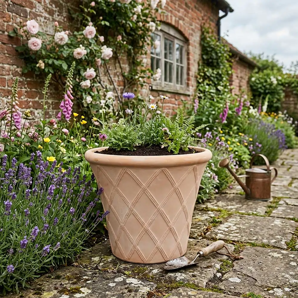 Rustic Terracotta Lattice Planter - Image 12