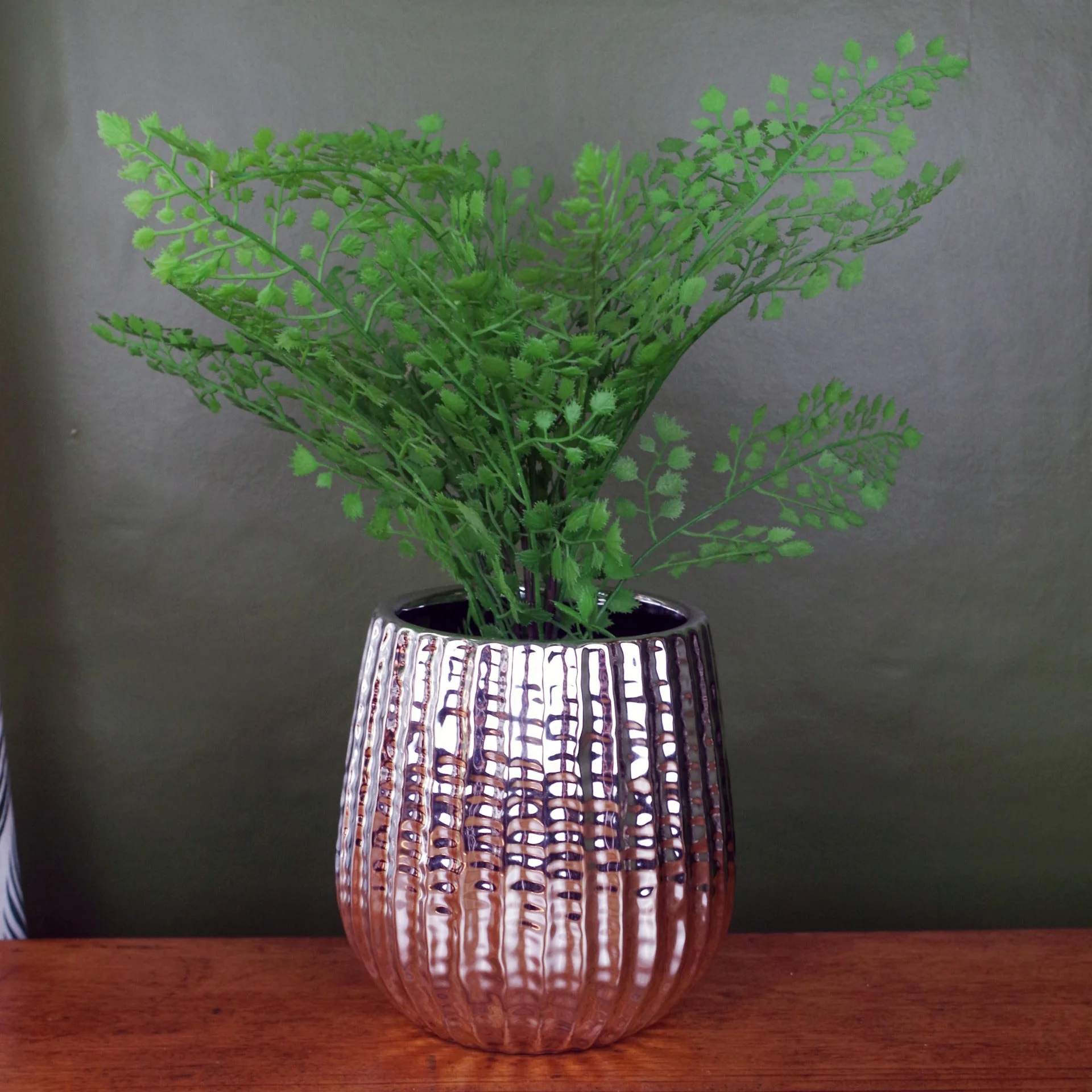 Silver Ceramic Planter Plant Pot - Image 2