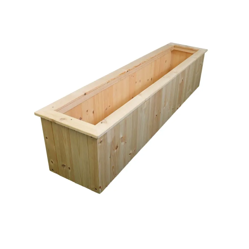 Untreated Wooden Planter Trough - Image 2