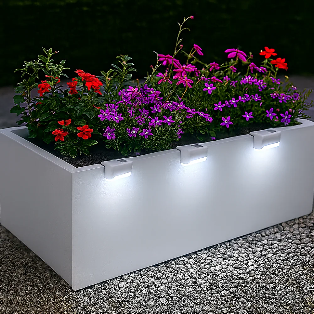 White Solar Planter/Fence Lights with Automatic Sensor - Image 2