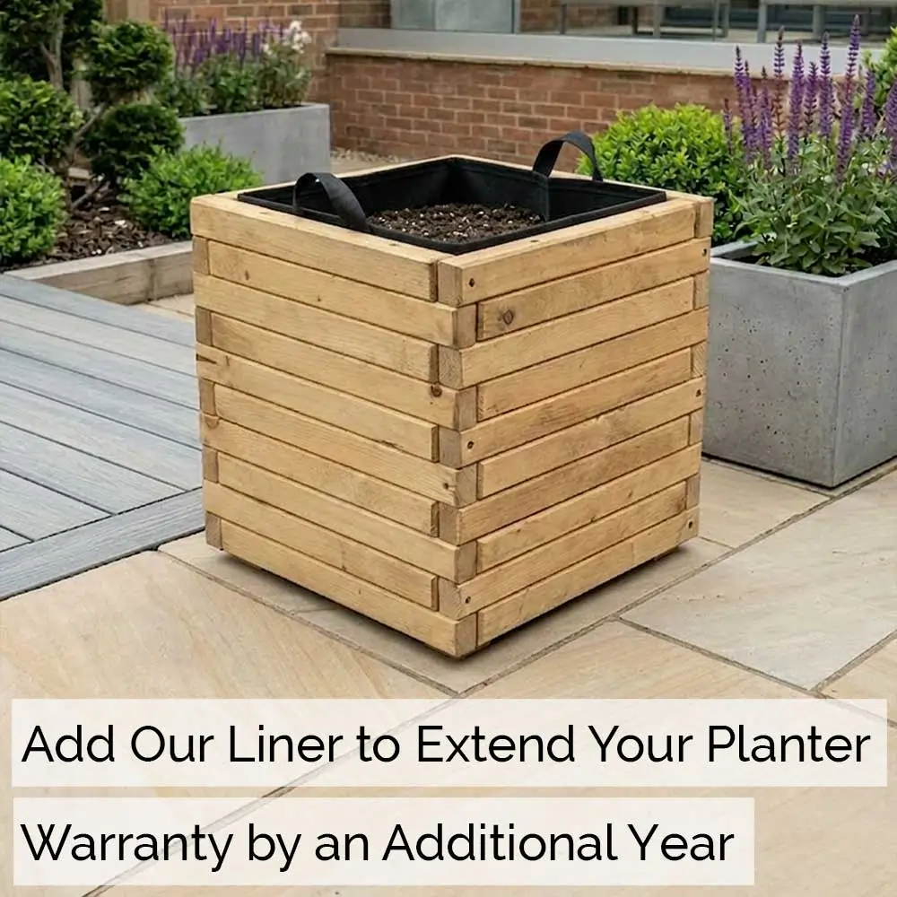 Wooden Pine Raised Cube Planter - Image 8