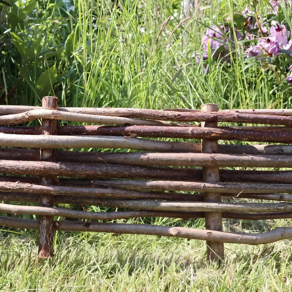 Woven Hazel Hurdle Lawn Edging – 22cm Height - Image 3