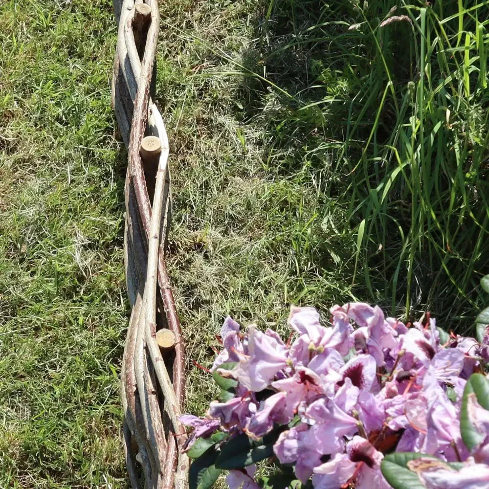 Woven Hazel Hurdle Lawn Edging – 22cm Height - Image 8
