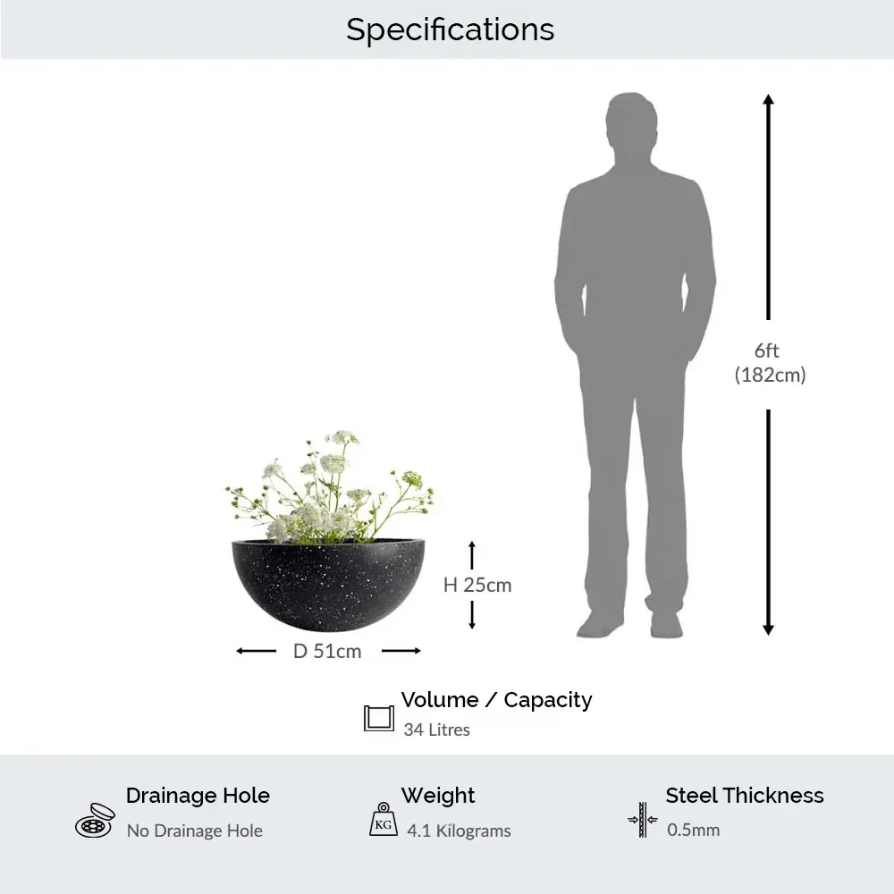 Zinc Galvanised Bowl Planter - Image 18