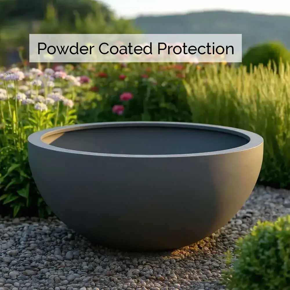 Zinc Galvanised Bowl Planter - Image 36