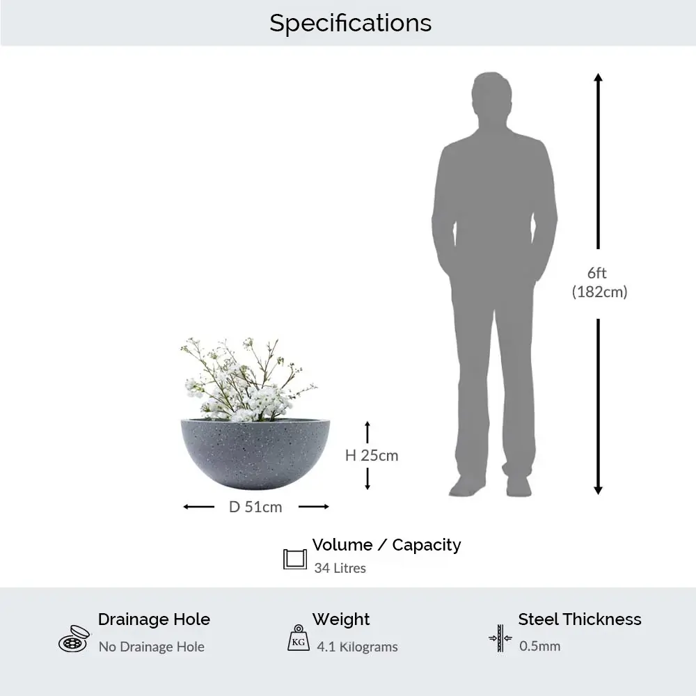 Zinc Galvanised Bowl Planter - Image 45