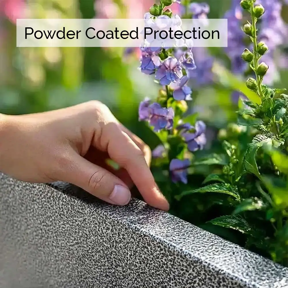 Zinc Galvanised Tall Square Planter - Image 122