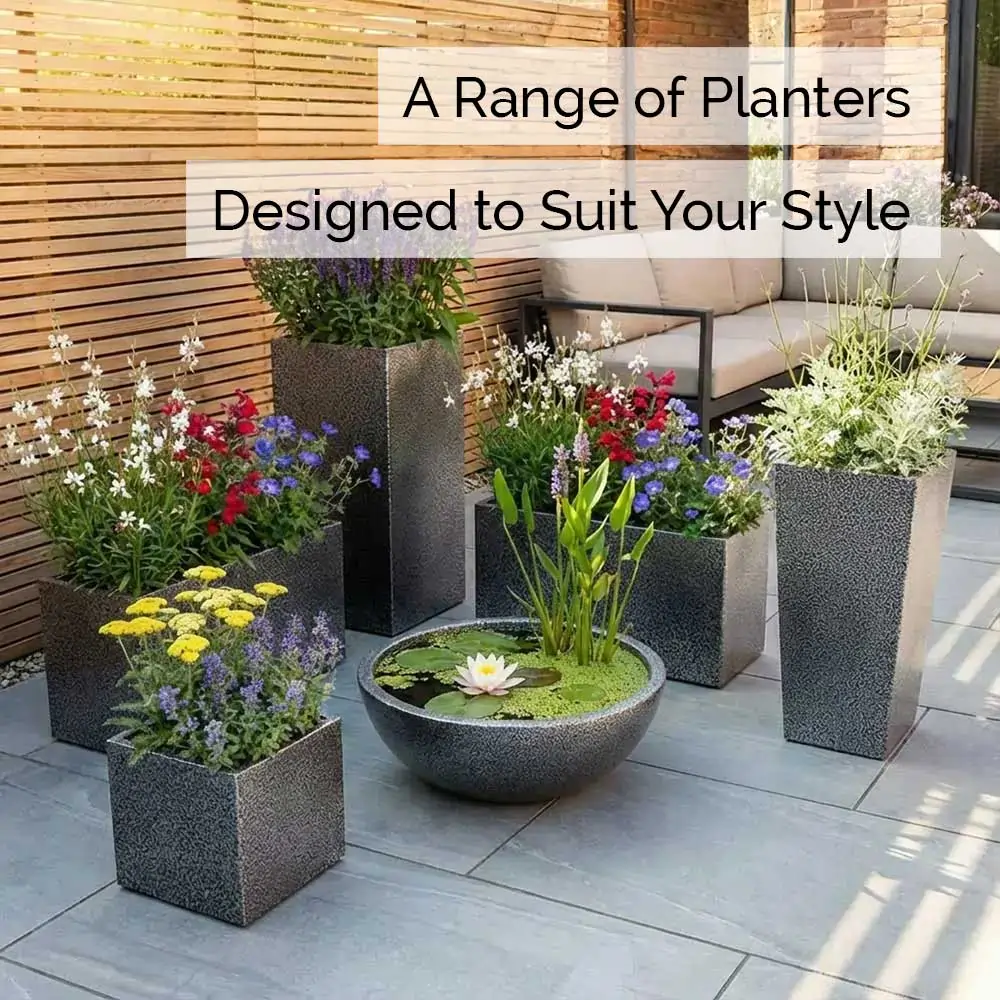 Zinc Galvanised Tall Square Planter - Image 124