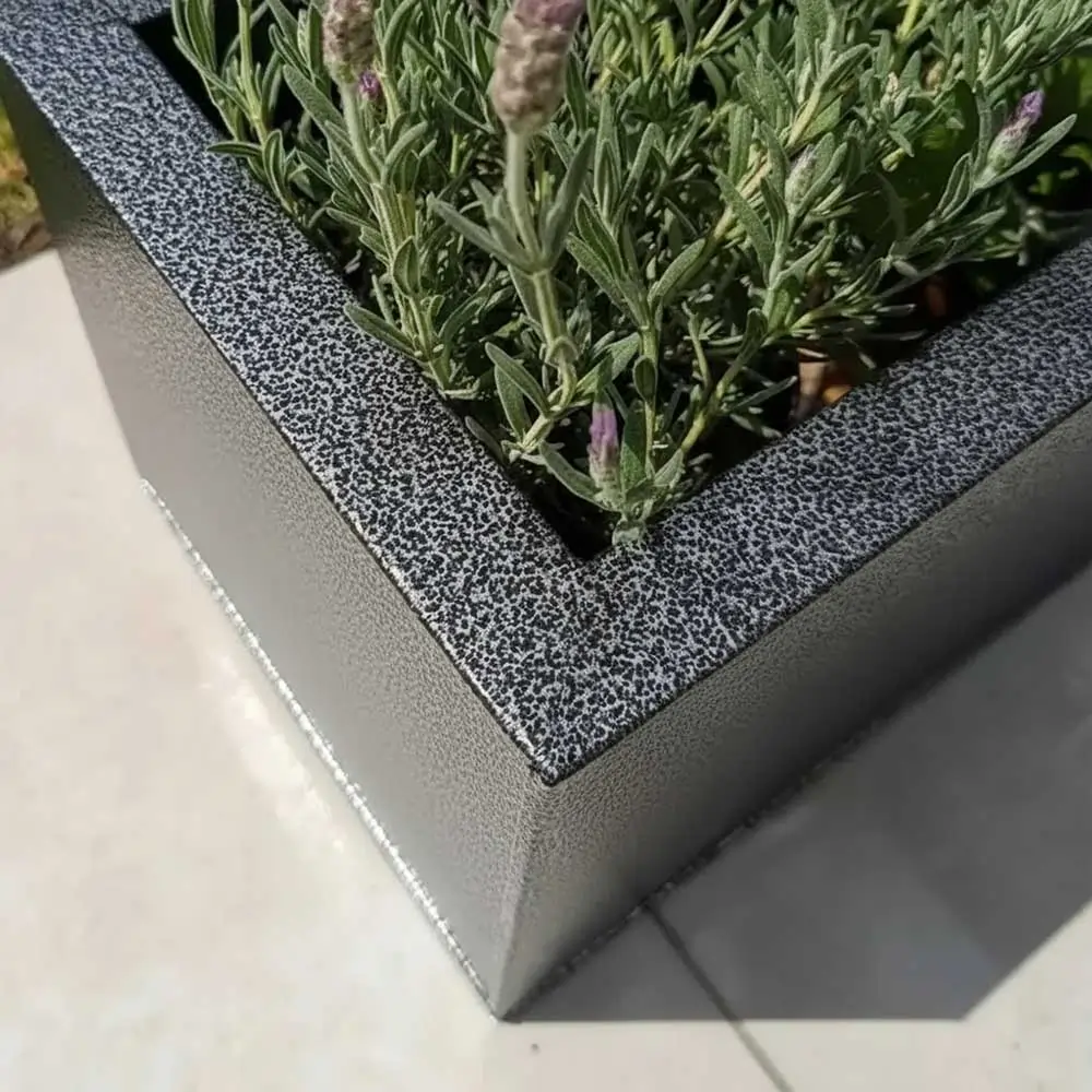 Zinc Galvanised Tall Square Planter - Image 130
