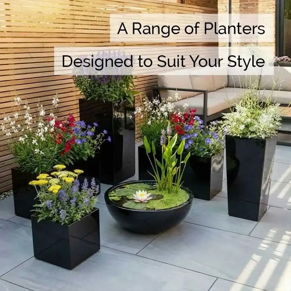 Zinc Galvanised Tall Square Planter - Image 45