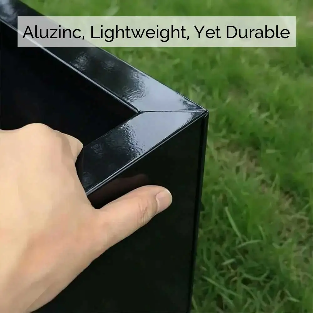 Zinc Galvanised Tall Square Planter - Image 47