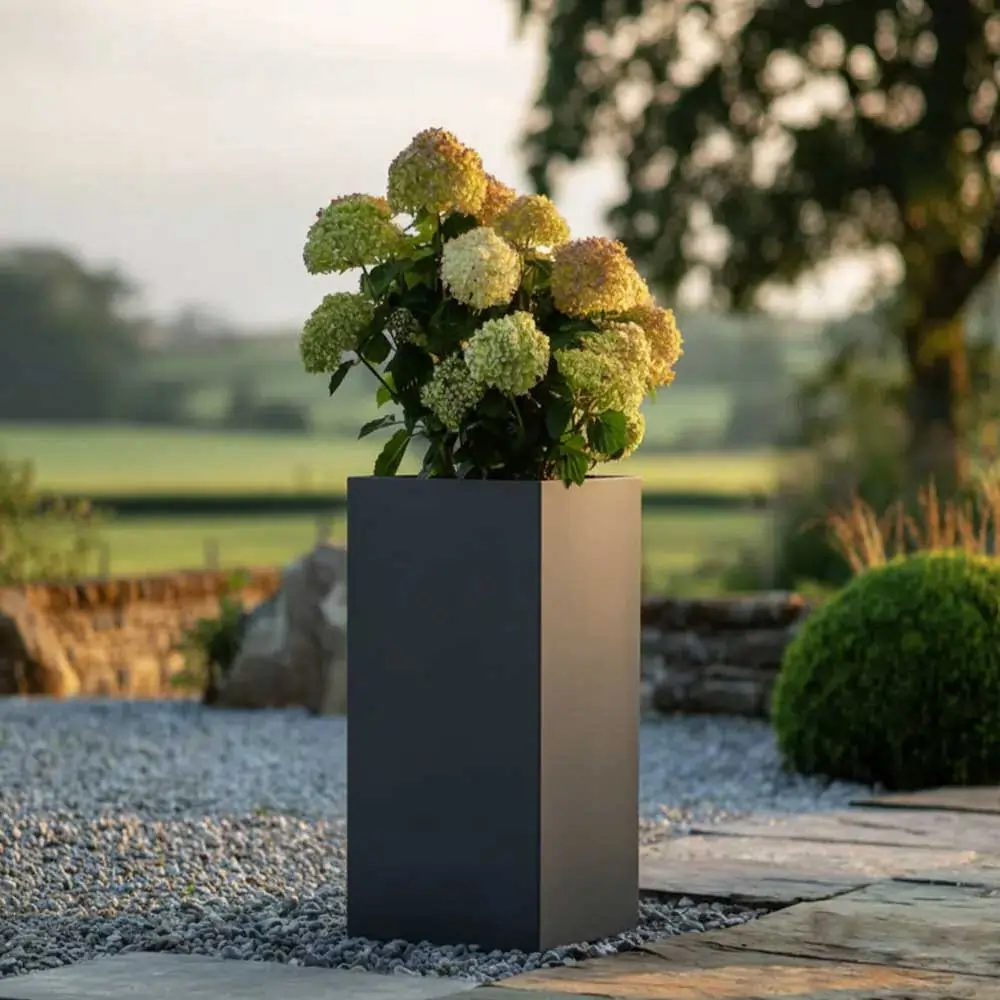 Zinc Galvanised Tall Square Planter - Image 58