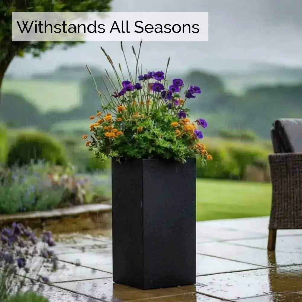Zinc Galvanised Tall Square Planter - Image 8