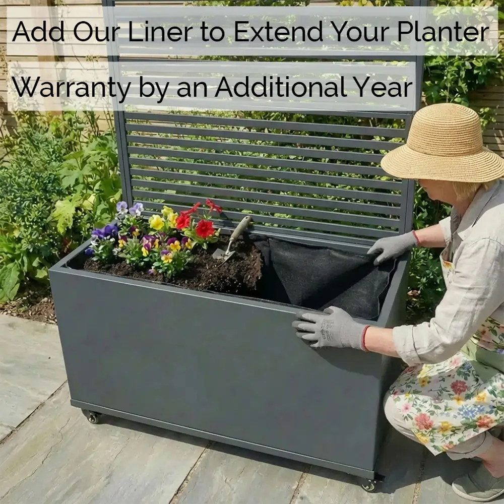 Zinc Galvanised Metal Trellis Planter with Wheels - Image 38