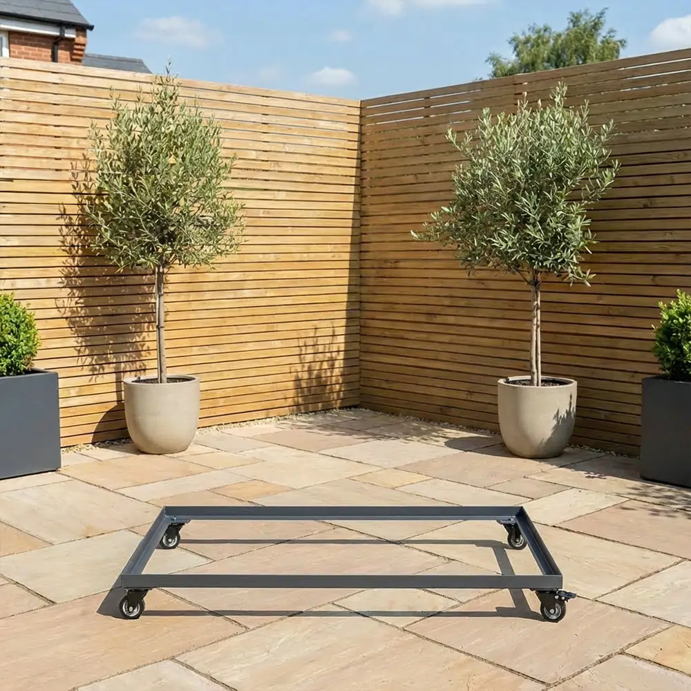 Zinc Galvanised Metal Trellis Planter with Wheels - Image 47