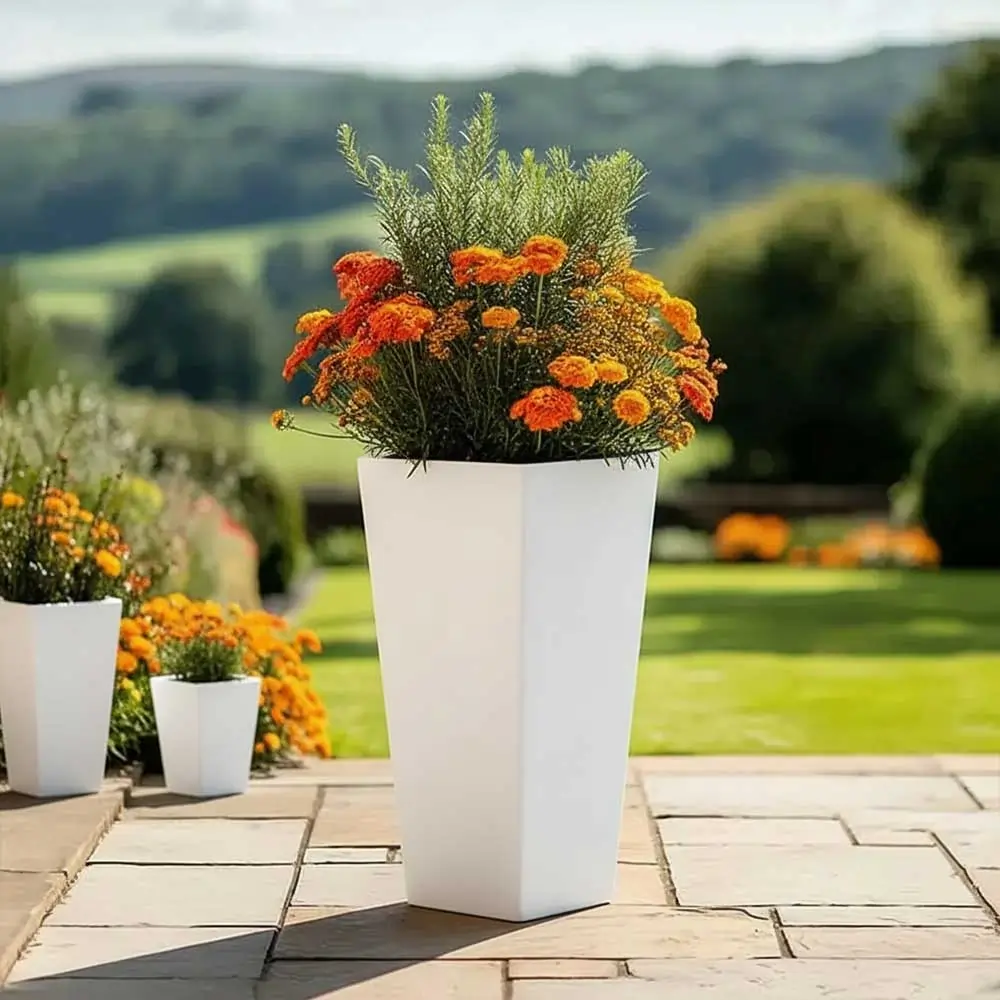 Zinc Galvanised Tapered Square Planter - Image 104
