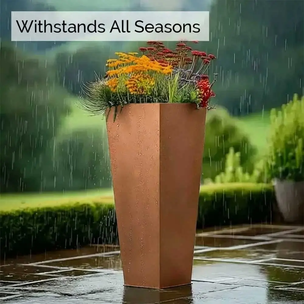 Zinc Galvanised Tapered Square Planter - Image 21