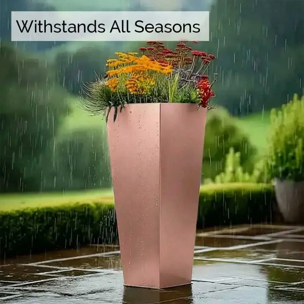 Zinc Galvanised Tapered Square Planter - Image 58