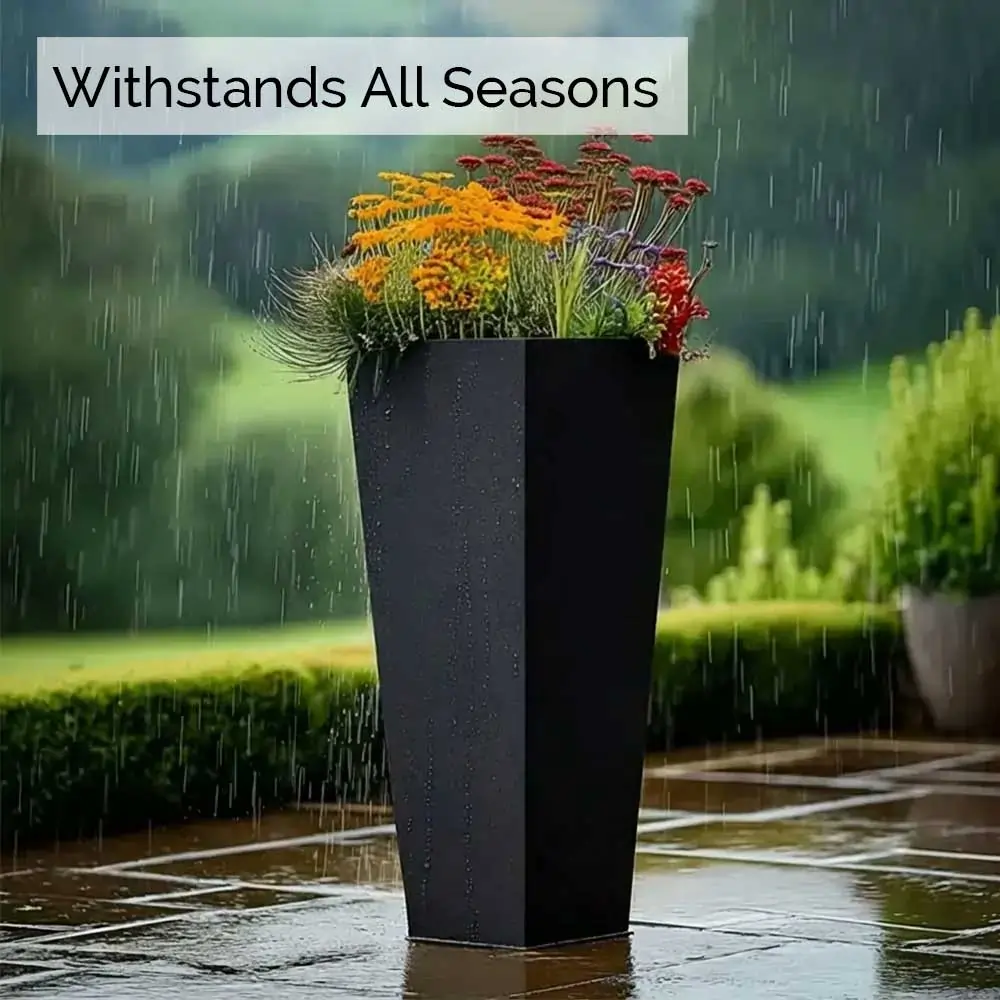 Zinc Galvanised Tapered Square Planter - Image 7