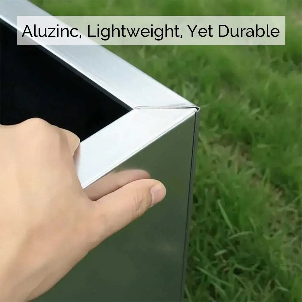 Zinc Galvanised Tapered Square Planter - Image 73