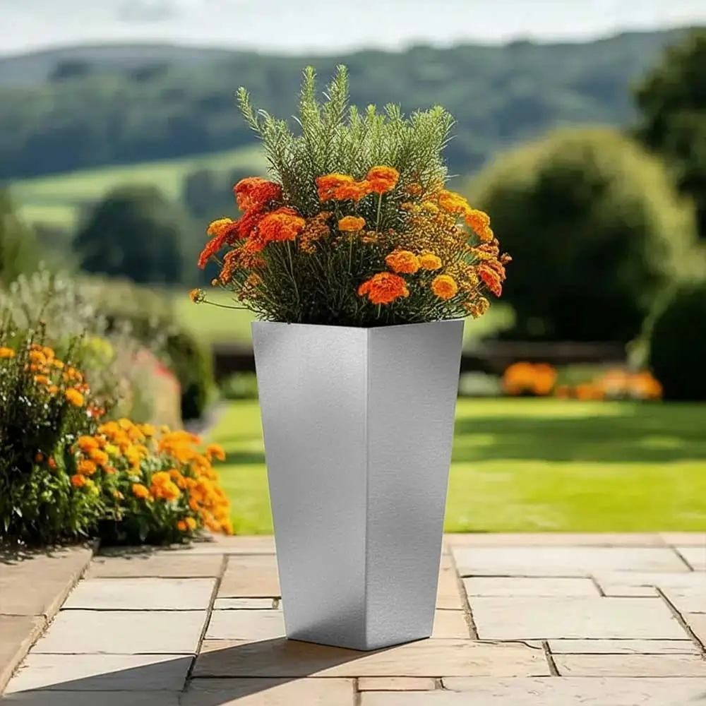 Zinc Galvanised Tapered Square Planter - Image 77