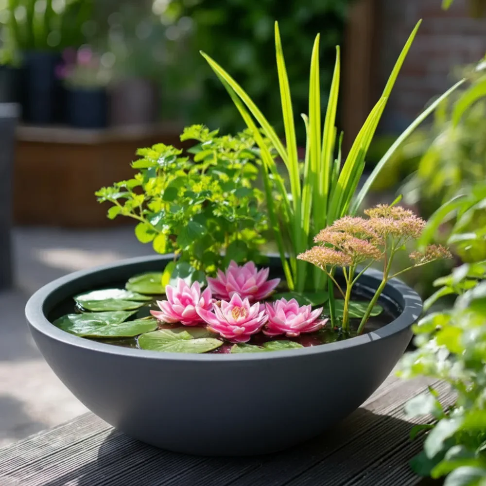 Wildlife Pond In A Pot | Complete Kit with Bowl, Plants & Fountain - Image 11