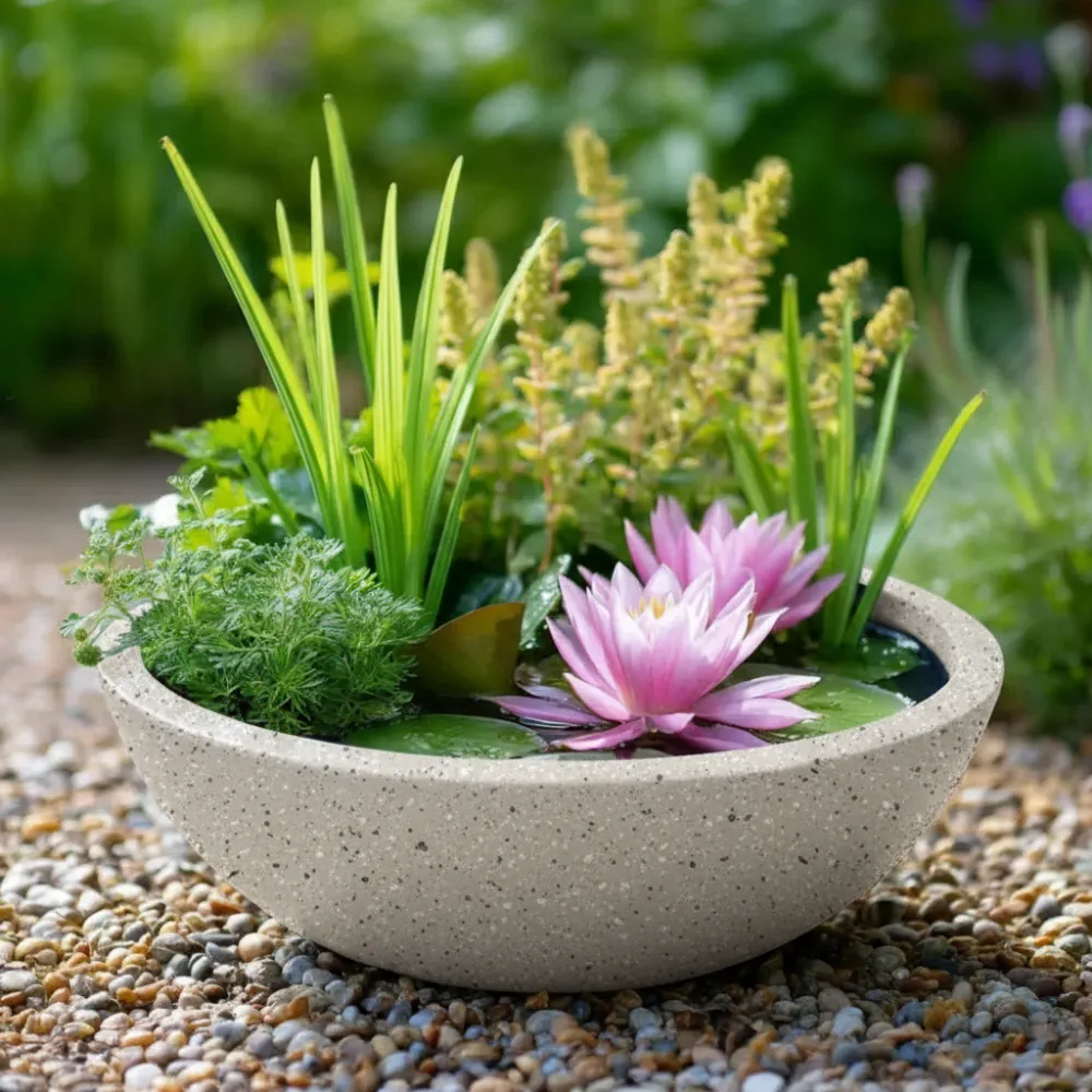 Wildlife Pond In A Pot | Complete Kit with Bowl, Plants & Fountain - Image 2